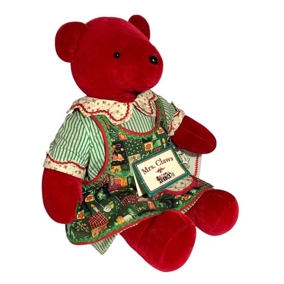 North American Bear Co VIB Red Mrs Claws Claus Bear 1992 Limit Ed #6032 of 8000 - Picture 2 of 13